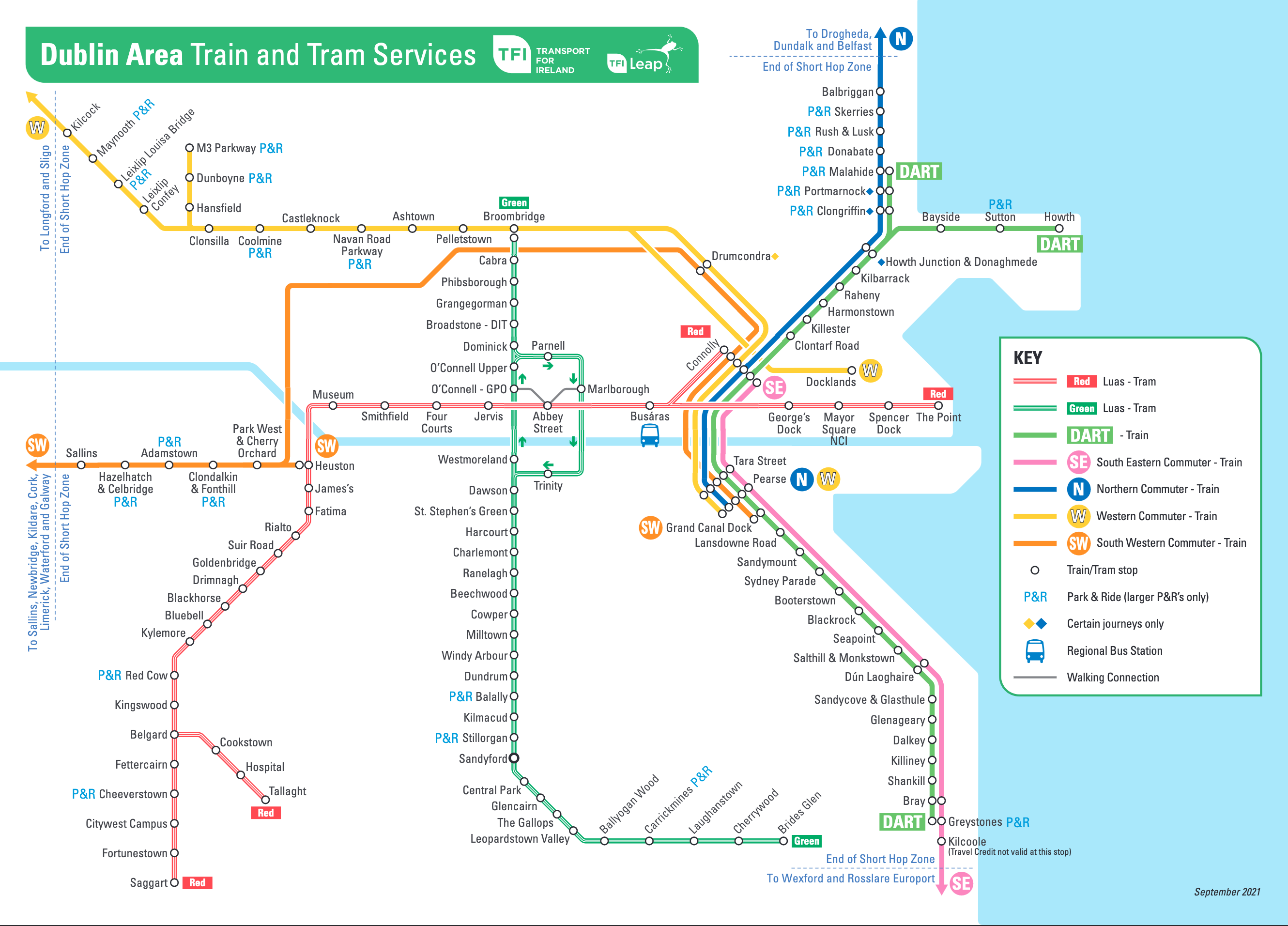 แผนที่การเดินทางในดับลิน