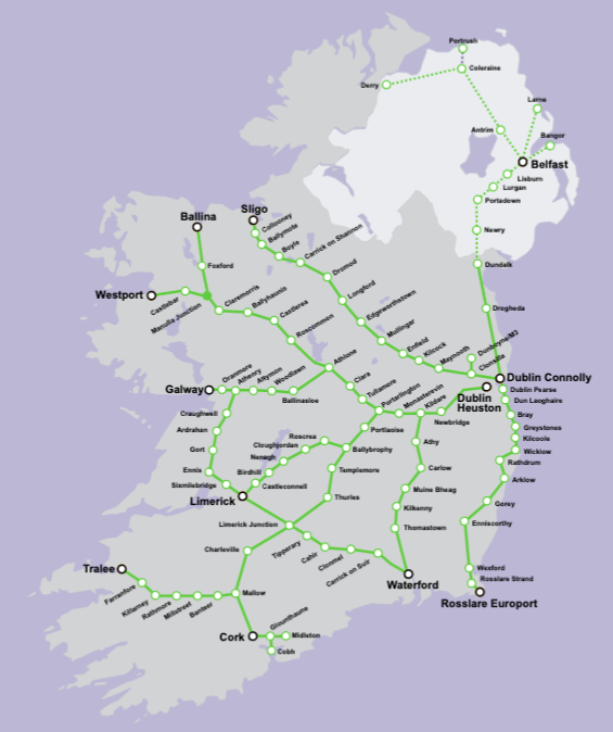 Irish rail map